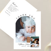 モダンミニマル月2日の写真ありがとう赤ちゃんシャワー サンキューカード