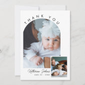 モダンミニマル月2日の写真ありがとう赤ちゃんシャワー サンキューカード (正面)