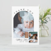 モダンミニマル月2日の写真ありがとう赤ちゃんシャワー サンキューカード (スタンド正面)