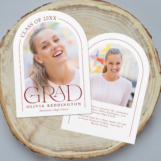 モダンミニマル月2日Photo Red Grad発表 招待状