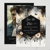 モダンミニマル林結婚の セーブザデート (正面/裏面)