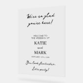 モダンミニマル歓迎結婚の印 アクリルサイン (傾斜)