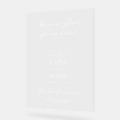 モダンミニマル歓迎結婚の印 アクリルサイン (傾斜)