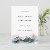 モダンミニマル水彩山結婚山 セーブザデート (スタンド正面)