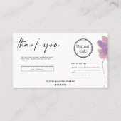 モダンミニマル水彩花感謝していお 名刺 (裏面)