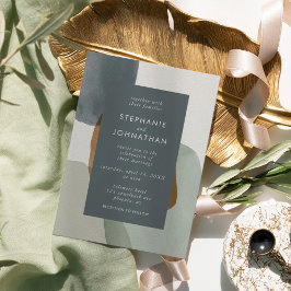 モダンミニマル水結婚色 招待状