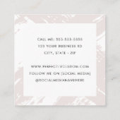 モダンミニマル淡い色のバラ スクエア名刺 (裏面)