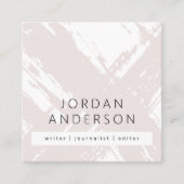 モダンミニマル淡い色のバラ スクエア名刺 (正面)