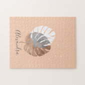 モダンミニマル熱葉イラストレーション ジグソーパズル (横)