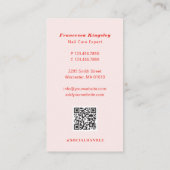 モダンミニマル爪、 ネイル美しいサロン業務写真 名刺 (裏面)