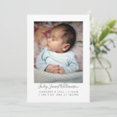 モダンミニマル生まれたばかりのPhoto Stats誕生 案内状 (スタンド正面)