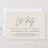 モダンミニマル生誕生日計 招待状 (正面)