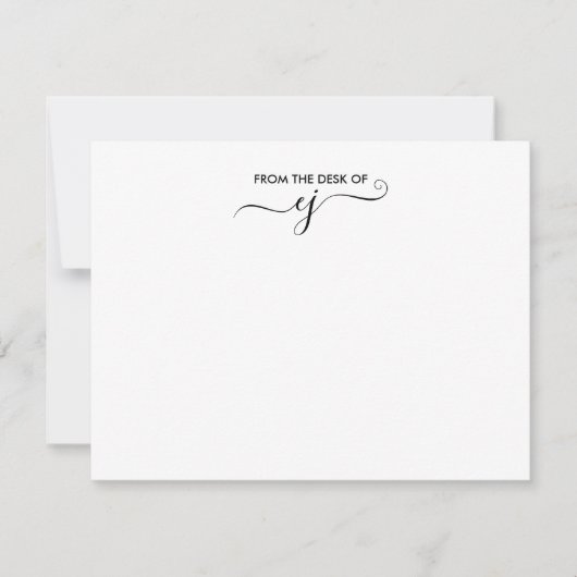 モダンミニマル白パーソナライズされた文具 ノートカード (正面)