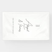 モダンミニマル白結婚い 横断幕 (横)