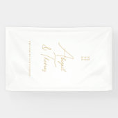 モダンミニマル白結婚い 横断幕 (横)