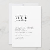 モダンミニマル白結婚の 招待状 (正面)