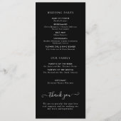 モダンミニマル白結婚文字の式 プログラム (裏面)