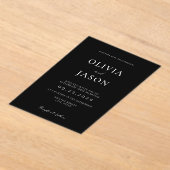 モダンミニマル白結婚色 アクリル招待状 (レイダウン)