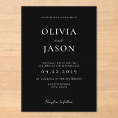 モダンミニマル白結婚色 アクリル招待状 (正面)