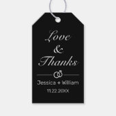 モダンミニマル白結婚黒 ギフトタグ (正面)