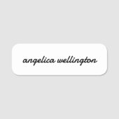 モダンミニマル白黒カスタムスクリプト 名札 (正面)