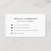 モダンミニマル白黒カスタムロゴ 名刺 (裏面)