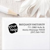 モダンミニマル白黒カスタム差出人住所 ラベル (インサイチュ)