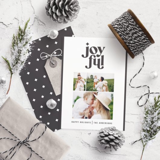 モダンミニマル白黒タイポグラフィ シーズンカード