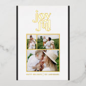 モダンミニマル白黒タイポグラフィF 箔シーズンカード (正面)