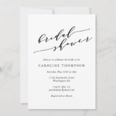 モダンミニマル白黒ブライダルシャワー写真 招待状 (正面)