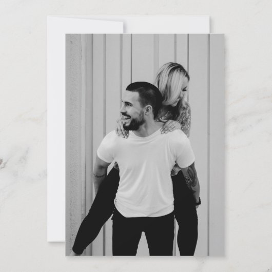 モダンミニマル白黒写真の保存日付 セーブザデート (裏面)