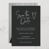 モダンミニマル白黒写真の保存日付 セーブザデート (正面/裏面)