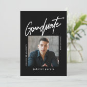 モダンミニマル白黒写真卒業会 招待状 (スタンド正面)