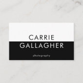 モダンミニマル白黒幾何モノグラムQR 名刺 (正面)