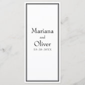 モダンミニマル白黒結婚のメニュー メニュー (裏面)