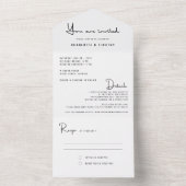 モダンミニマル白黒結婚スクリプト オールインワン招待状 (内側)