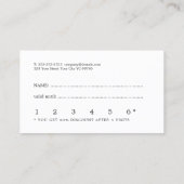 モダンミニマル白黒美しいロイヤリティカード ロイヤリティカード (裏面)