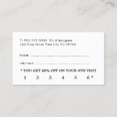 モダンミニマル白黒美しいロイヤリティカード ロイヤリティカード (裏面)