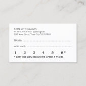 モダンミニマル白黒美しい ロイヤリティカード (裏面)