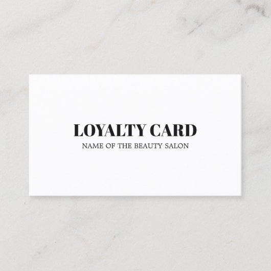 モダンミニマル白黒美しい ロイヤリティカード (正面)