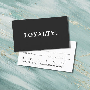 モダンミニマル白黒美しい ロイヤリティカード