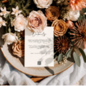 モダンミニマル白黒詳細QRコー結婚ド 招待状