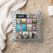 モダンミニマル白黒12写真家族 クッション (ブランケット)