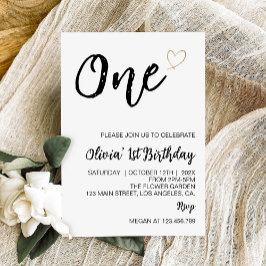 モダンミニマル第1バースデーフォト招待状 招待状