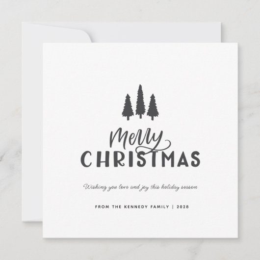 モダンミニマル素朴スタイリッシュファームハウスクリスマス シーズンカード (正面)