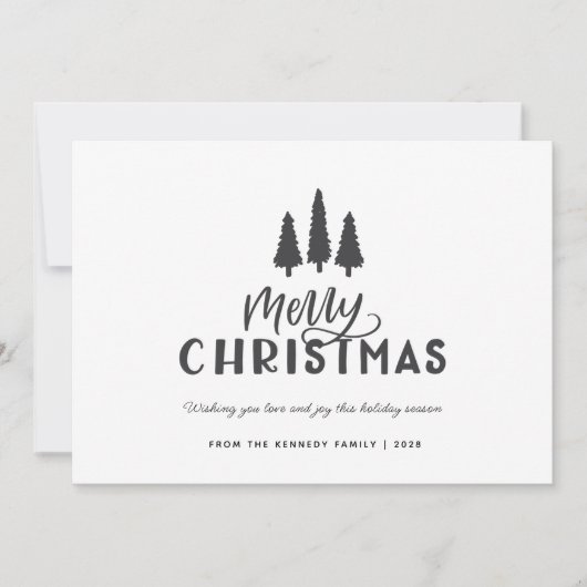 モダンミニマル素朴スタイリッシュファームハウスクリスマス シーズンカード (正面)