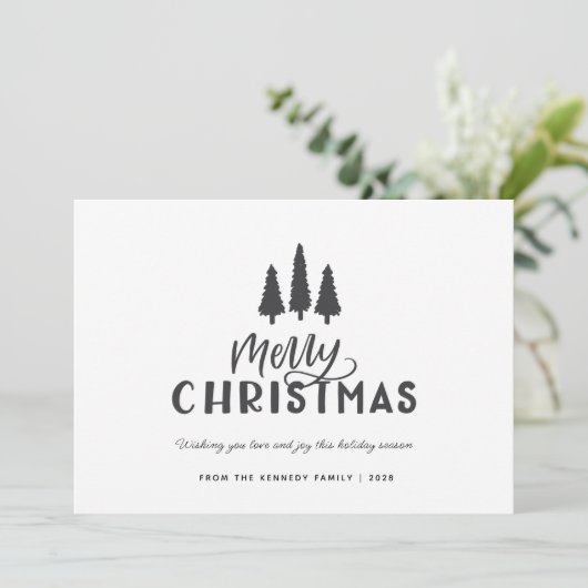 モダンミニマル素朴スタイリッシュファームハウスクリスマス シーズンカード (スタンド正面)