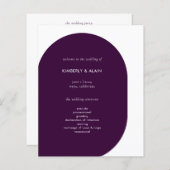 モダンミニマル紫の幾何結婚図形 (正面/裏面)