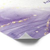 モダンミニマル紫薄紫の結婚座席表 ポスター (角)