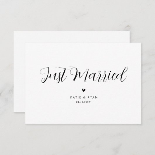 モダンミニマル結婚たった今結婚しました (正面/裏面)